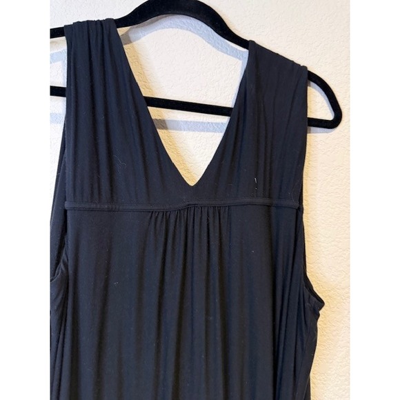 Athleta Black Asymmetrical Hem Wrap Beach Coverup Tank Dress Sz XL 2167 - Picture 4 of 11
